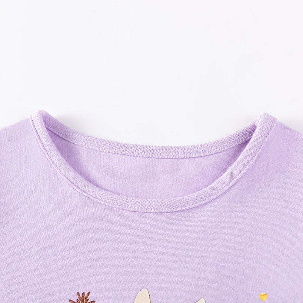MyKids-USA® Star and Cartoon Pattern Long Sleeves Dress for Stylish Girls