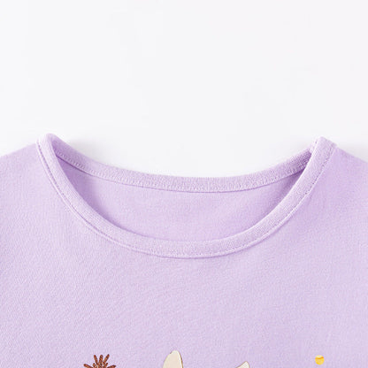 MyKids-USA® Star and Cartoon Pattern Long Sleeves Dress for Stylish Girls