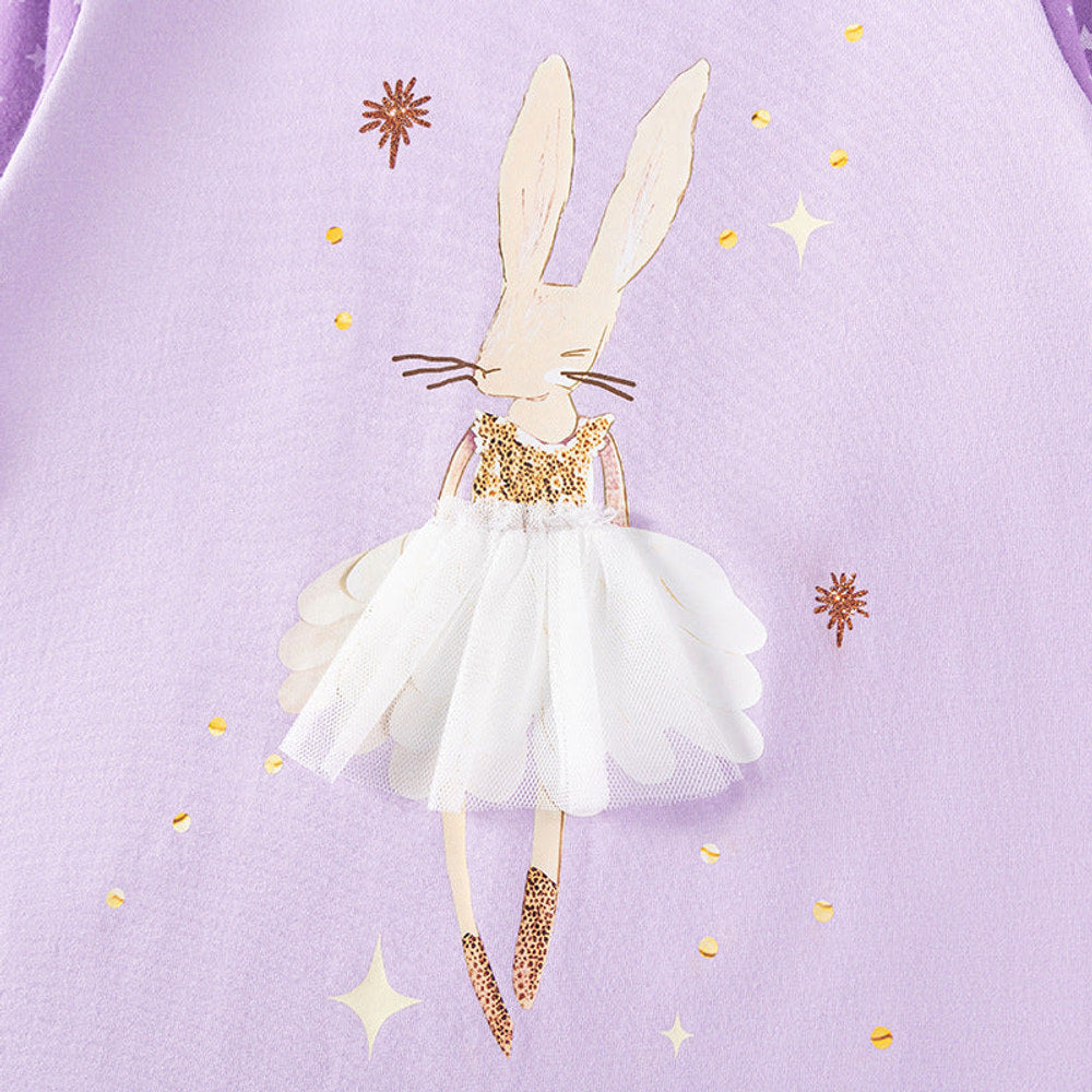 MyKids-USA® Star and Cartoon Pattern Long Sleeves Dress for Stylish Girls
