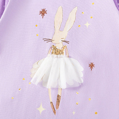 MyKids-USA® Star and Cartoon Pattern Long Sleeves Dress for Stylish Girls