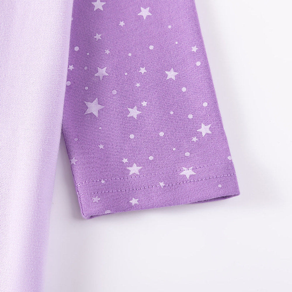 MyKids-USA® Star and Cartoon Pattern Long Sleeves Dress for Stylish Girls
