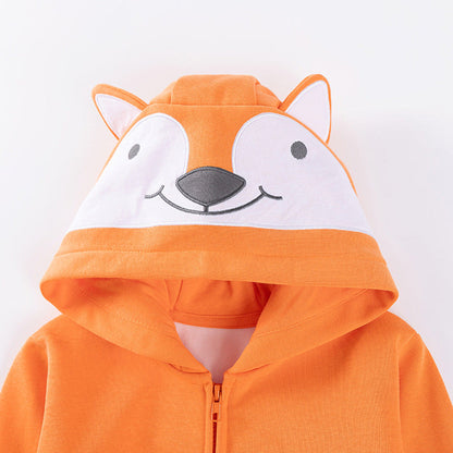 MyKids-USA® Boys Animals Cartoon Pattern Long Sleeves Zip-up Hooded Coat