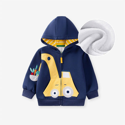 MyKids-USA® Boys Cartoon Pattern Long Sleeves Zip-up Hooded Coat