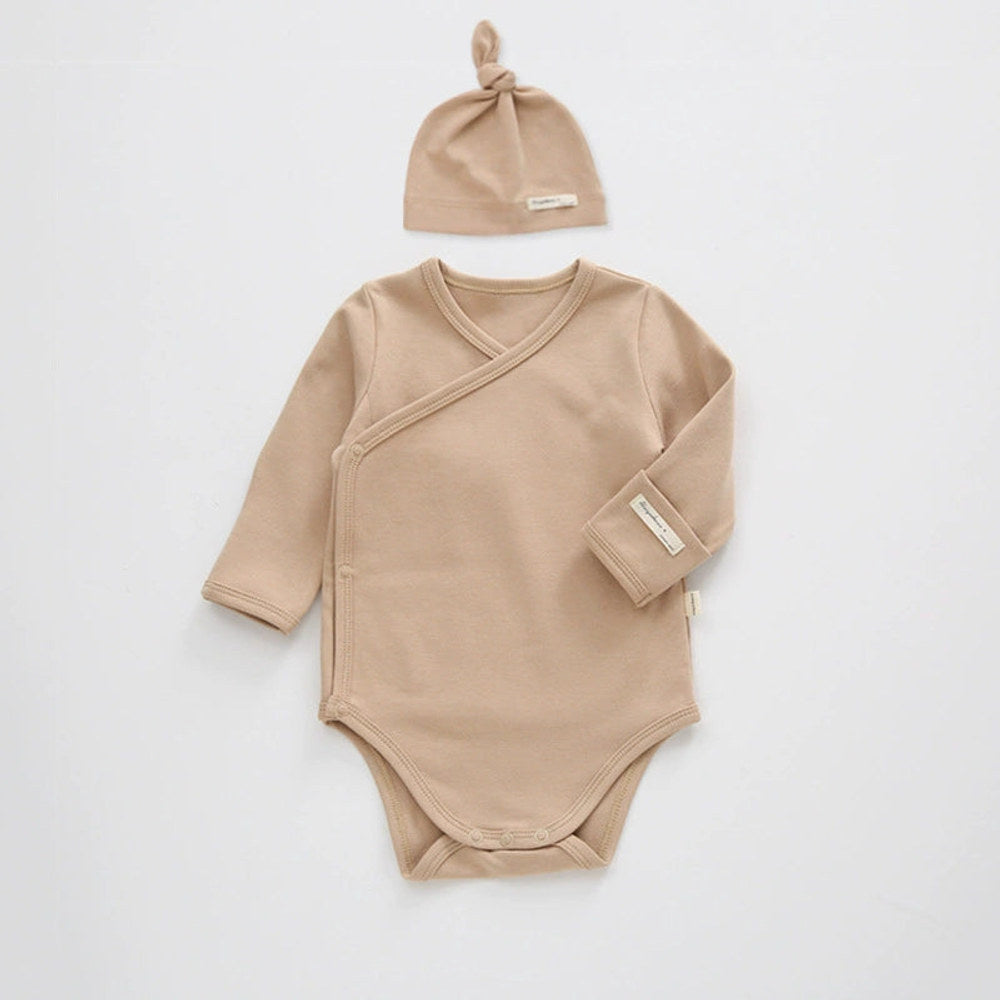 MyKids-USA® Baby Unisex Long Sleeves Cute Solid Color V Neck bodysuit