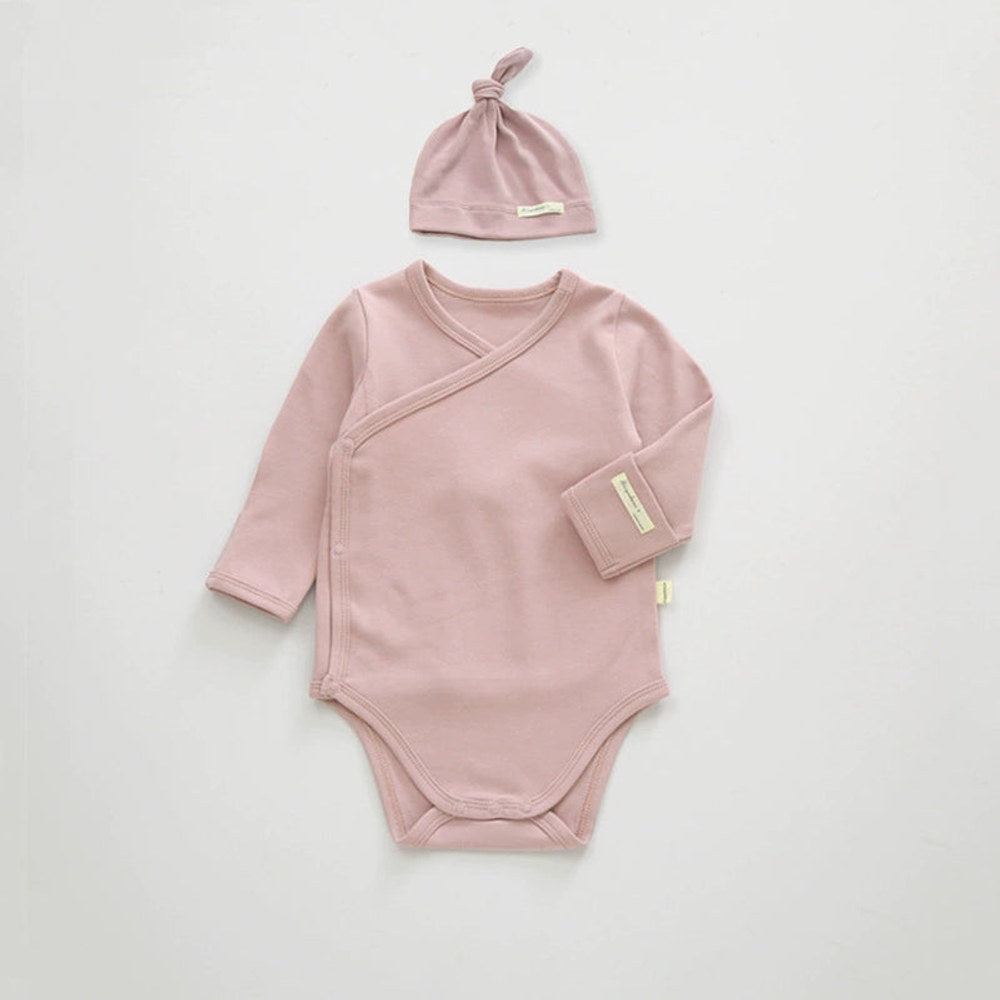 MyKids-USA® Baby Unisex Long Sleeves Cute Solid Color V Neck bodysuit