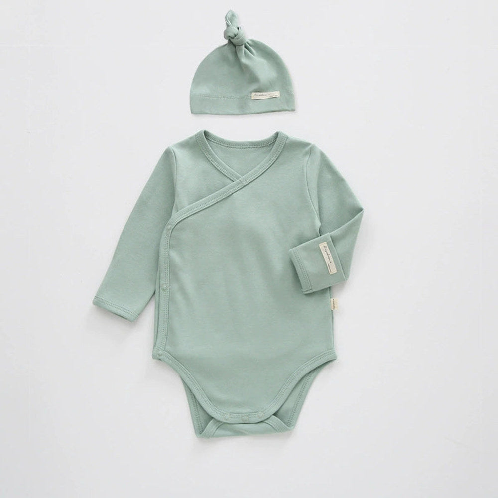 MyKids-USA® Baby Unisex Long Sleeves Cute Solid Color V Neck bodysuit
