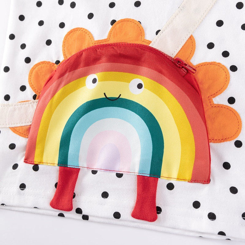 MyKids-USA® Girls Rainbow Cartoon Pattern Long Sleeves Top and Black Pants Clothing Set