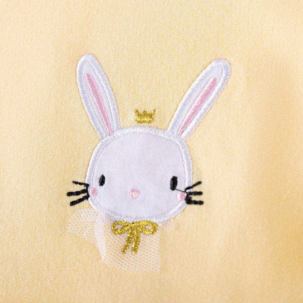 MyKids-USA® Princess Animals Pattern Long Sleeves Tulle Decorated Dress for Stylish Girls