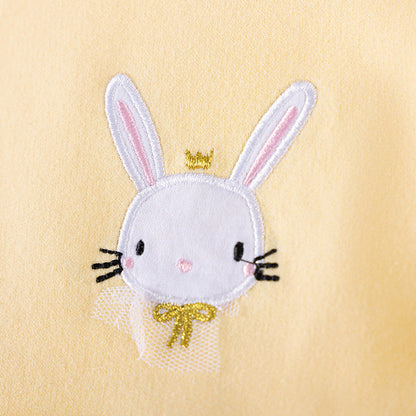 MyKids-USA® Princess Animals Pattern Long Sleeves Tulle Decorated Dress for Stylish Girls
