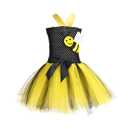 MyKids-USA® Bee Shape Tulle Dress – Halloween Design Party Performance Costume Set
