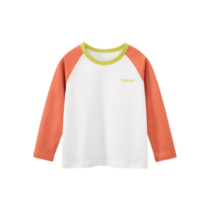 MyKids-USA® Baby Kids Girls Letters Pattern Print Long Sleeves Crew Neck Color Patchwork Top Shirt