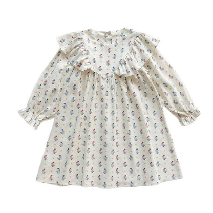MyKids-USA® Girls Cute Flowers Pattern Long Sleeves Dress