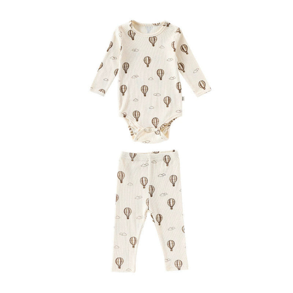 MyKids-USA® Baby Unisex Long Sleeves Casual Pattern Crew Neck bodysuit and Pants Clothing Sets