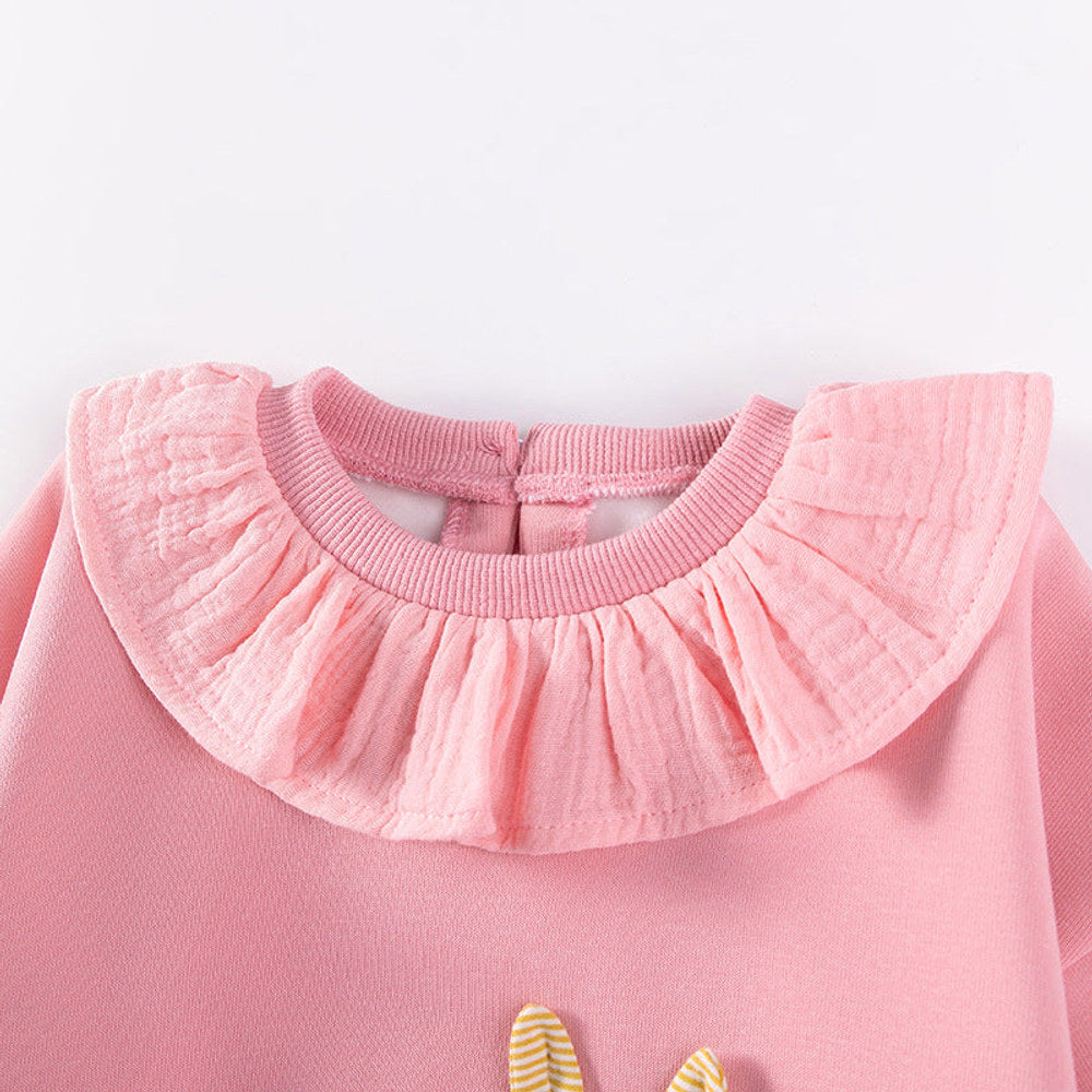 MyKids-USA® Girls Rabbits Cartoon Pattern Long Sleeves Sweatshirt and Plain Pants Clothing Set