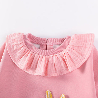 MyKids-USA® Girls Rabbits Cartoon Pattern Long Sleeves Sweatshirt and Plain Pants Clothing Set