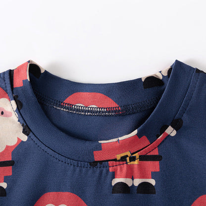 MyKids-USA® Baby Kids Christmas Cartoon Pattern Long Sleeves Casual Pajamas Clothing Set