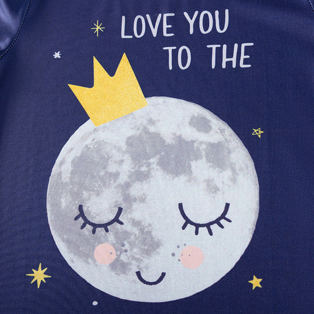 MyKids-USA® Baby and Kids Girls Universe Cartoon Pattern Long Sleeves Casual Pajamas Clothing Set
