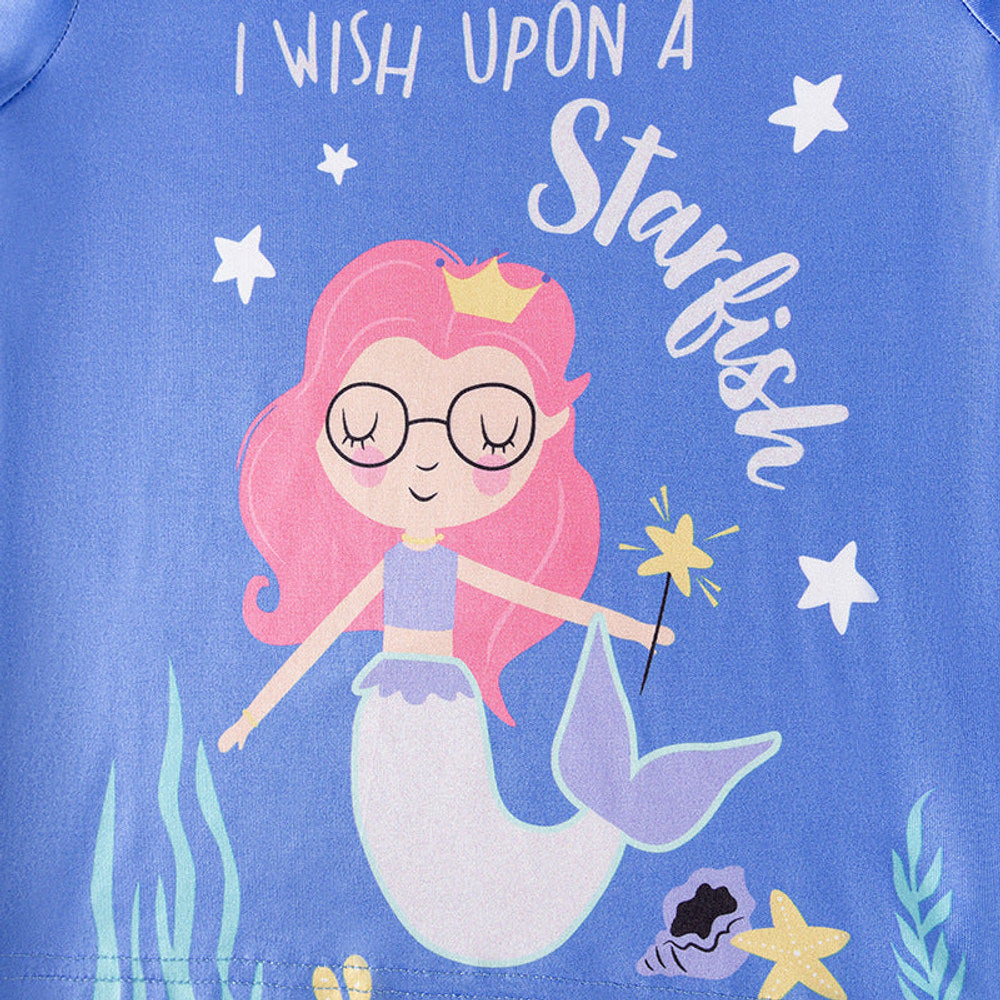 MyKids-USA Baby Kids Girls Marine Cartoon Pattern Long Sleeves Pajamas Set