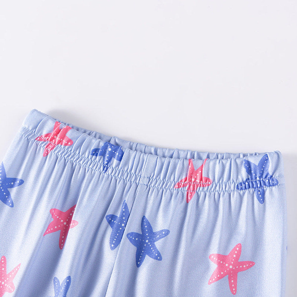 MyKids-USA Baby Kids Girls Marine Cartoon Pattern Long Sleeves Pajamas Set