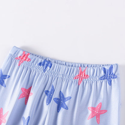 MyKids-USA Baby Kids Girls Marine Cartoon Pattern Long Sleeves Pajamas Set