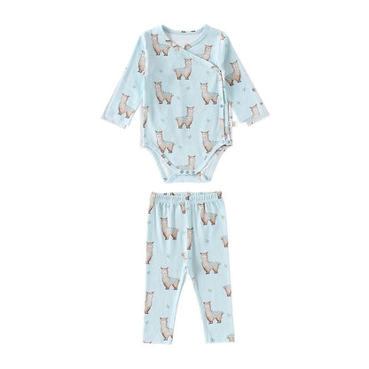 MyKids-USA® Baby Unisex Long Sleeves Casual Pattern V Neck bodysuit and Pants Clothing Sets