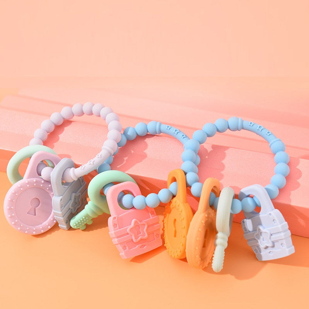MyKids-USA® Baby Teething Toys – Key Bracelet Silicone Teething Sticks