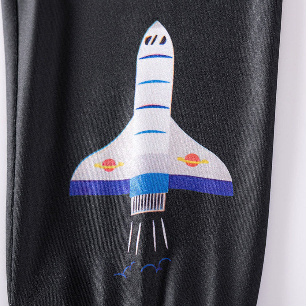 MyKids-USA Baby Boys Astronaut Cartoon Pattern Long Sleeves Casual Pajama Set