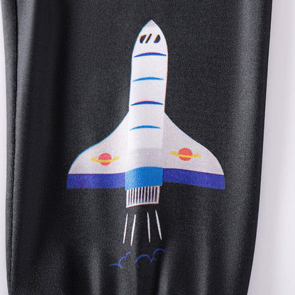 MyKids-USA Baby Boys Astronaut Cartoon Pattern Long Sleeves Casual Pajama Set