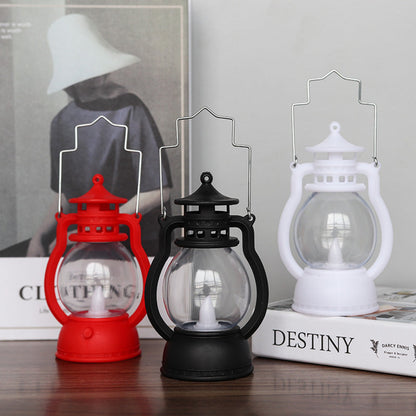MyKids-USA® Halloween 4 pieces set Vintage Hanging Oil Lamp Electronic Candle Pumpkin Light