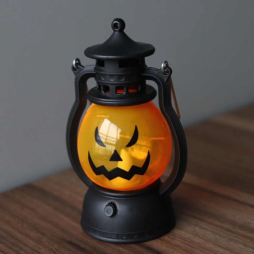 MyKids-USA® Halloween 4 pieces set Vintage Hanging Oil Lamp Electronic Candle Pumpkin Light