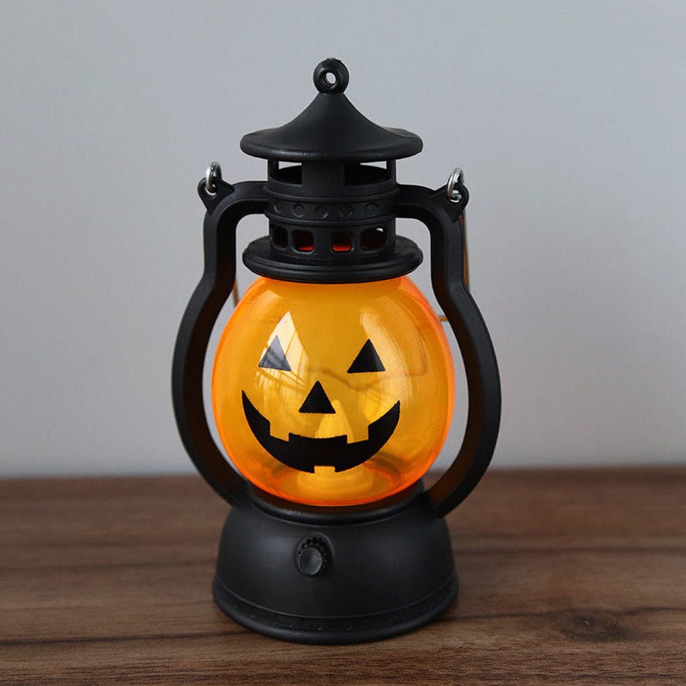 MyKids-USA® Halloween 4 pieces set Vintage Hanging Oil Lamp Electronic Candle Pumpkin Light