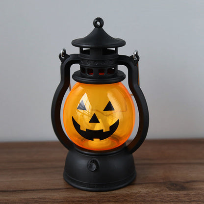 MyKids-USA® Halloween 4 pieces set Vintage Hanging Oil Lamp Electronic Candle Pumpkin Light