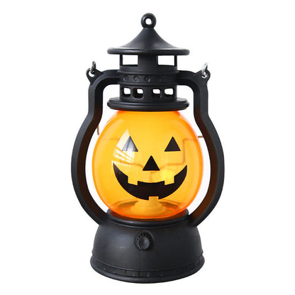 MyKids-USA® Halloween 4 pieces set Vintage Hanging Oil Lamp Electronic Candle Pumpkin Light