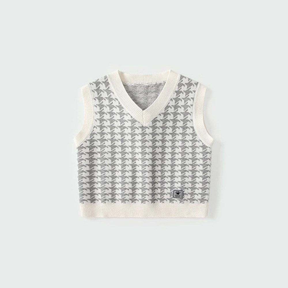 MyKids-USA® Baby Kids Unisex Houndstooth Pattern Sleeveless Vest
