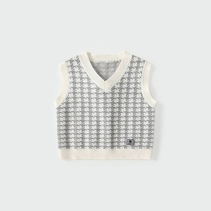 MyKids-USA® Baby Kids Unisex Houndstooth Pattern Sleeveless Vest