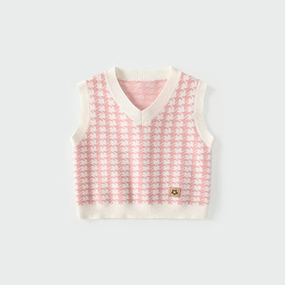 MyKids-USA® Baby Kids Unisex Houndstooth Pattern Sleeveless Vest