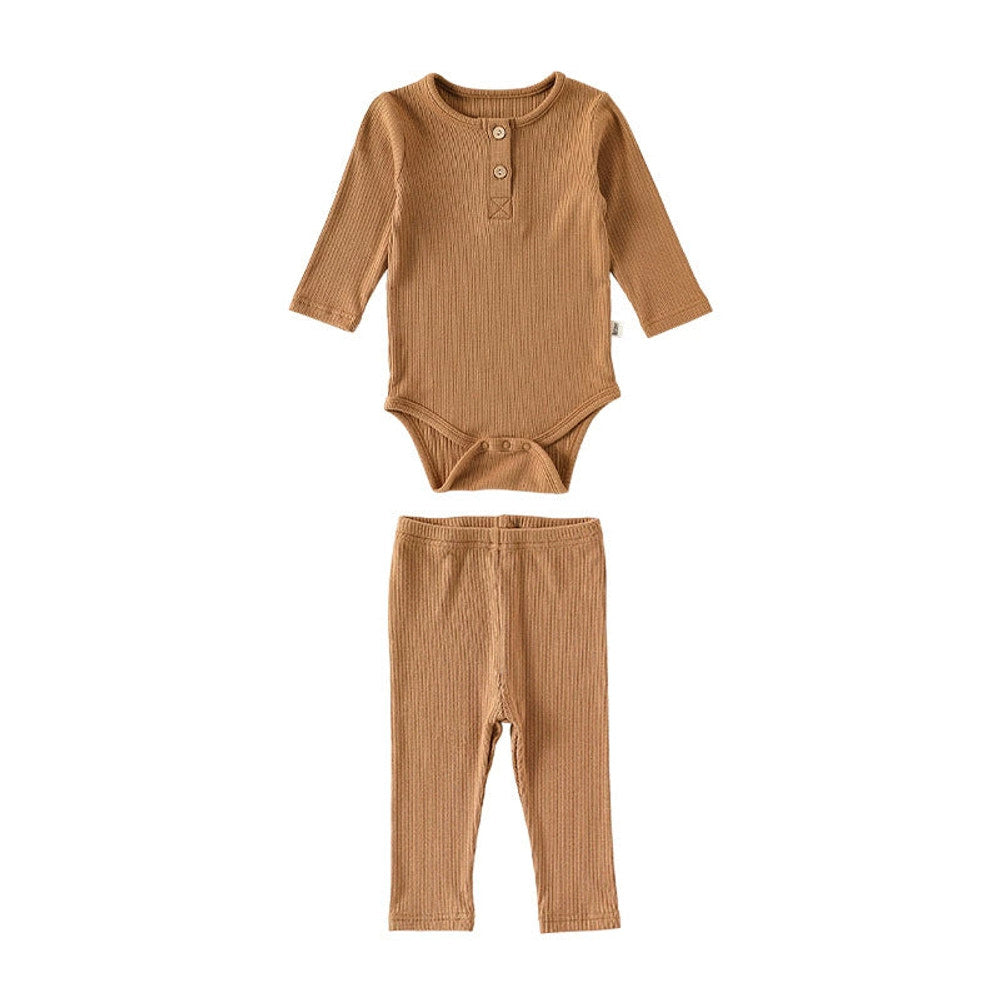 MyKids-USA® Baby Unisex Long Sleeves Casual Plain Crew Neck bodysuit and Pants Clothing Sets
