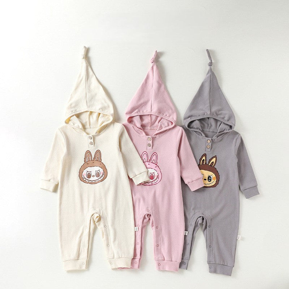 MyKids-USA® Baby Unisex Long Sleeves Cartoon Pattern Hooded Rompers