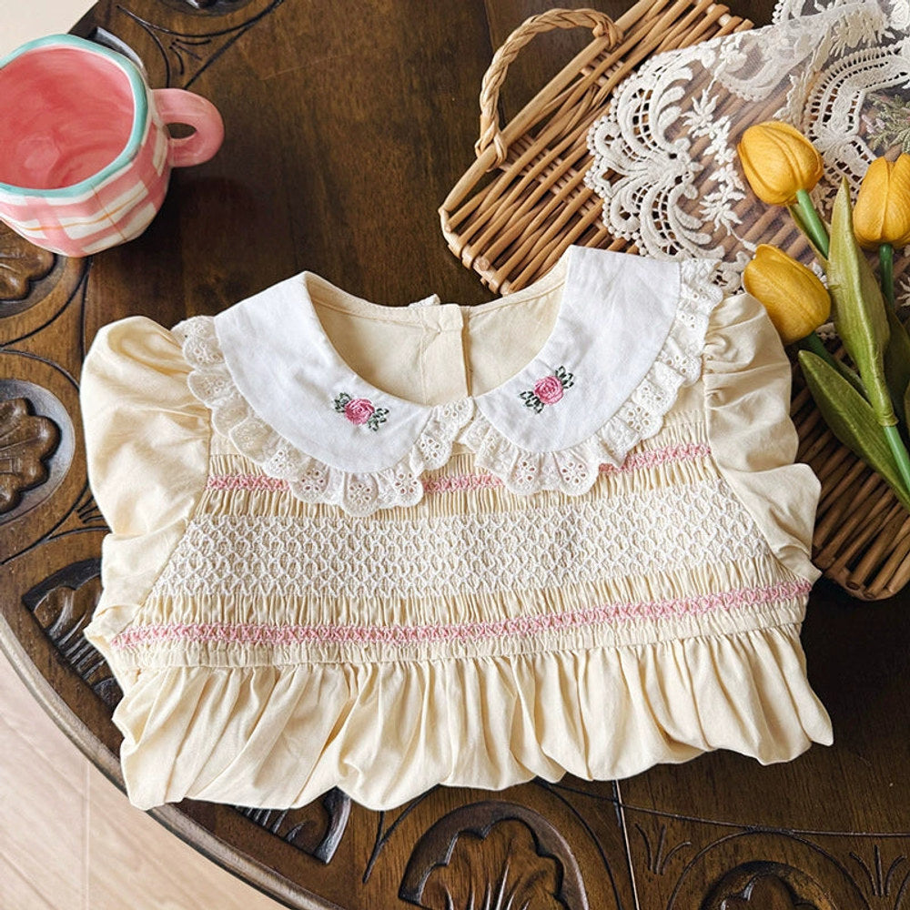 MyKids-USA® Baby Kids Girls Flowers Embroidery Pattern Long Sleeves Dress