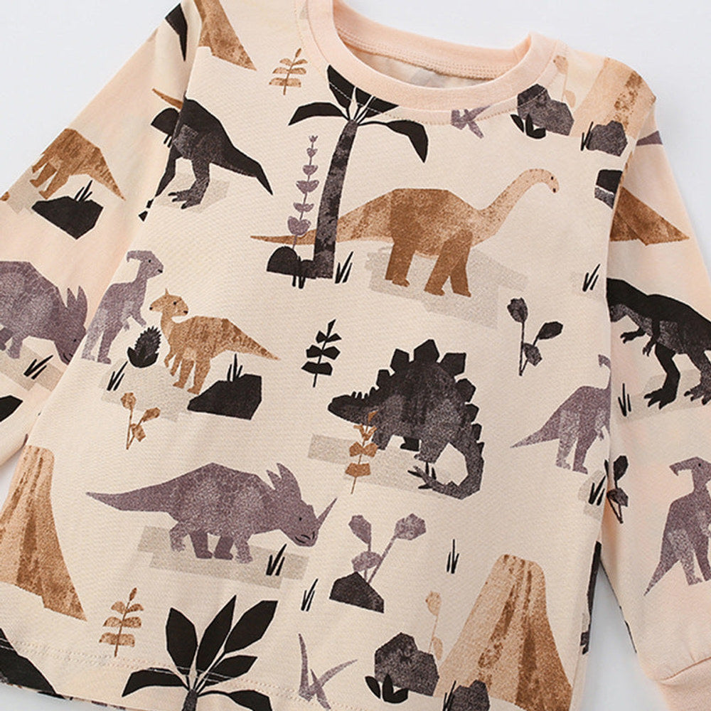 MyKids-USA® Dinosaurs Cartoon Pattern Long Sleeves Top for Boys