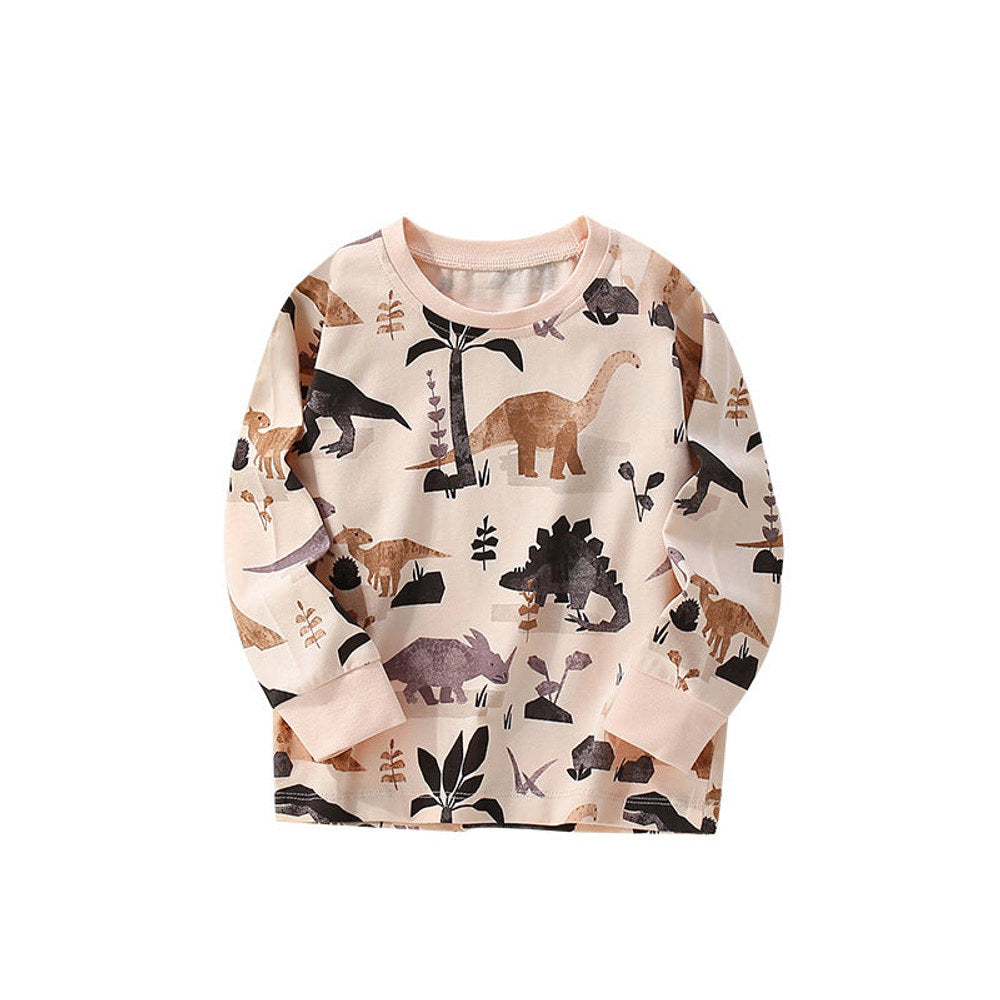 MyKids-USA® Dinosaurs Cartoon Pattern Long Sleeves Top for Boys