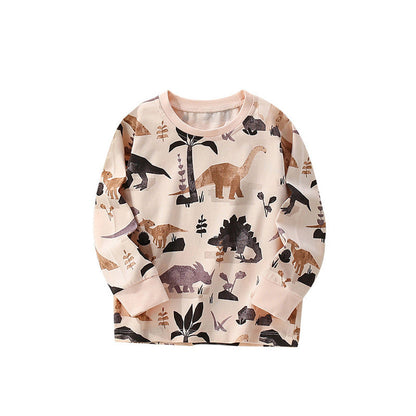 MyKids-USA® Dinosaurs Cartoon Pattern Long Sleeves Top for Boys