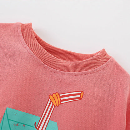 MyKids-USA® Cartoon Pattern Long Sleeves Pullover for Stylish Girls