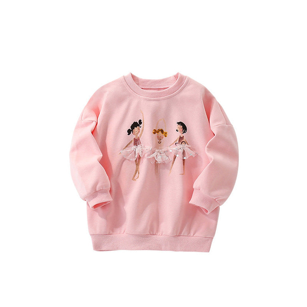 MyKids-USA® Cartoon Pattern Long Sleeves Pullover for Stylish Girls