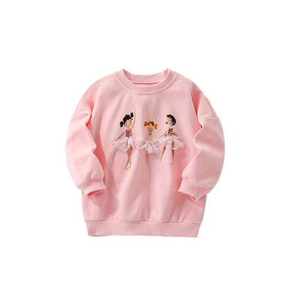 MyKids-USA® Cartoon Pattern Long Sleeves Pullover for Stylish Girls