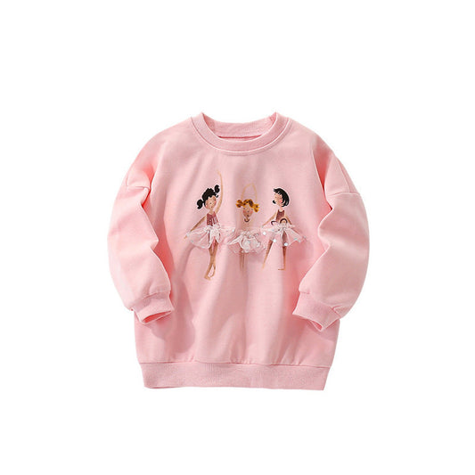 MyKids-USA® Cartoon Pattern Long Sleeves Pullover for Stylish Girls