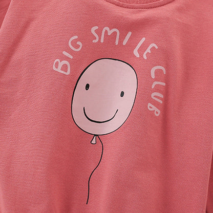 MyKids-USA® Cartoon and Letters Pattern Long Sleeves Pullover for Stylish Girls