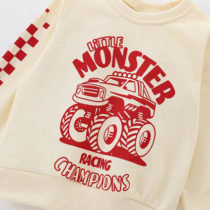 MyKids-USA® Cartoon and Letters Pattern Long Sleeves Pullover for Boys