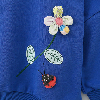 MyKids-USA® Flowers and Insects Cartoon Pattern Long Sleeves Pullover for Stylish Girls