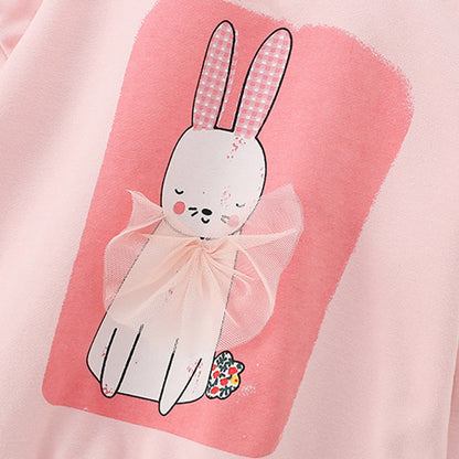 MyKids-USA® Rabbits Cartoon Pattern Long Sleeves Pullover for Stylish Girls